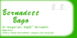 bernadett bago business card